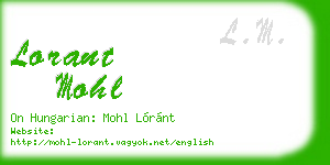 lorant mohl business card
