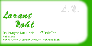 lorant mohl business card